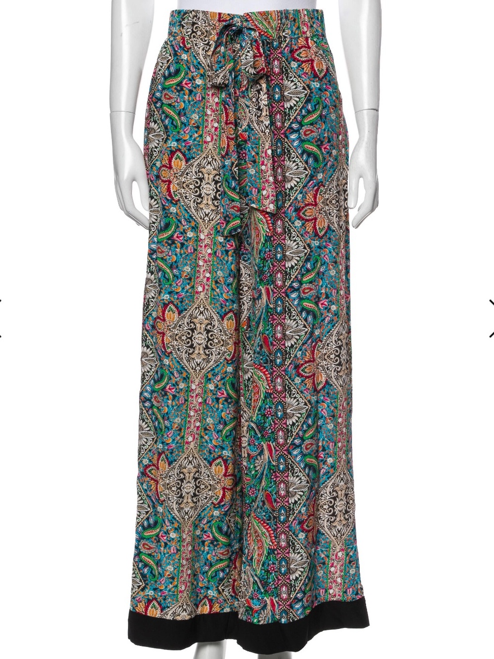 Warm
100% Silk Printed Wide-leg Pants